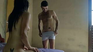 Novinha Lalla Potira dando gostoso para Betosmoke e Big Bambu